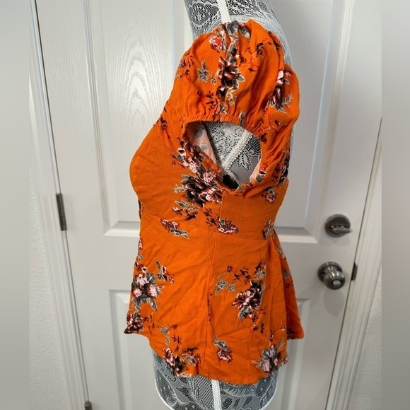 Free People, Orange Off the shoulder Crop Top, Size Small - Picture 5 of 7